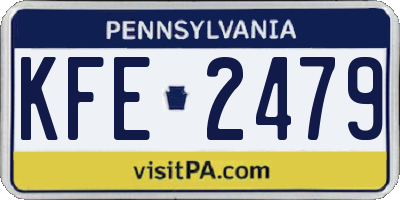 PA license plate KFE2479