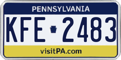 PA license plate KFE2483