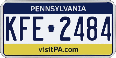 PA license plate KFE2484