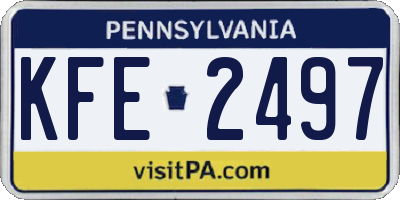 PA license plate KFE2497