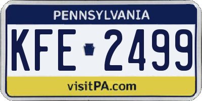 PA license plate KFE2499