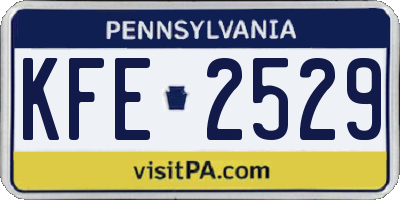 PA license plate KFE2529