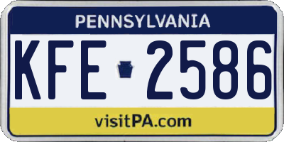 PA license plate KFE2586