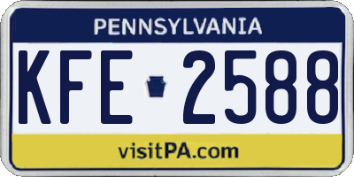 PA license plate KFE2588