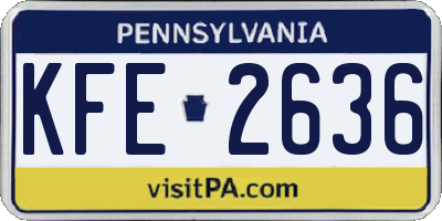 PA license plate KFE2636