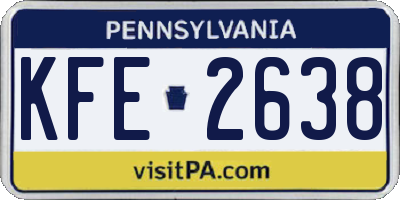 PA license plate KFE2638