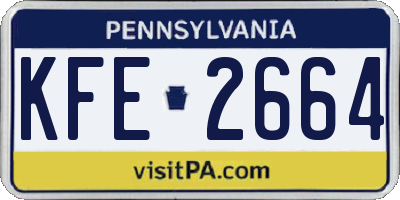 PA license plate KFE2664