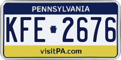 PA license plate KFE2676