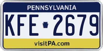 PA license plate KFE2679
