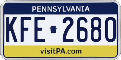 PA license plate KFE2680