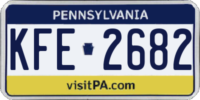 PA license plate KFE2682