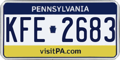 PA license plate KFE2683