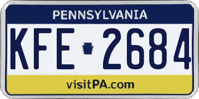 PA license plate KFE2684