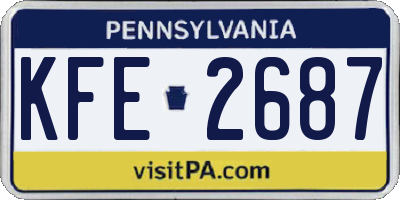 PA license plate KFE2687