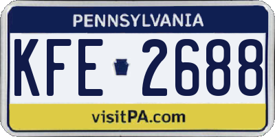 PA license plate KFE2688