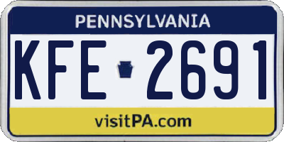 PA license plate KFE2691