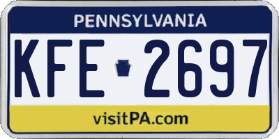 PA license plate KFE2697