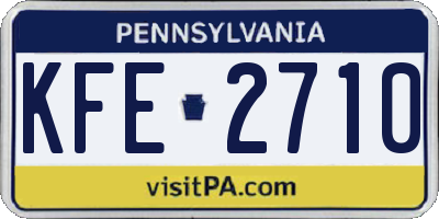 PA license plate KFE2710