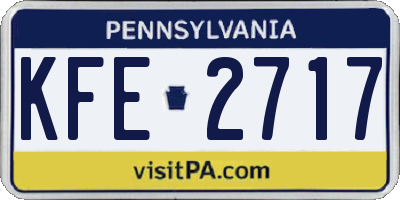 PA license plate KFE2717