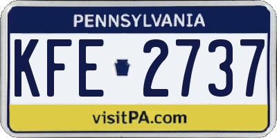 PA license plate KFE2737