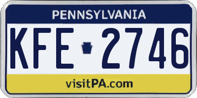 PA license plate KFE2746