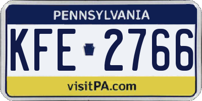 PA license plate KFE2766