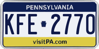 PA license plate KFE2770