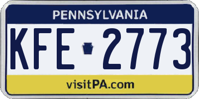 PA license plate KFE2773
