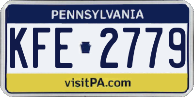 PA license plate KFE2779