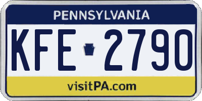 PA license plate KFE2790