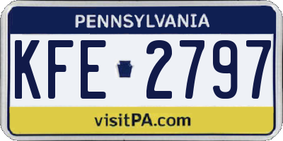 PA license plate KFE2797