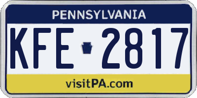 PA license plate KFE2817