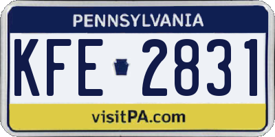 PA license plate KFE2831