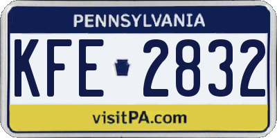 PA license plate KFE2832