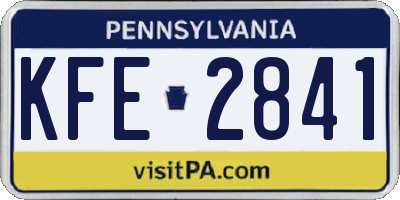 PA license plate KFE2841