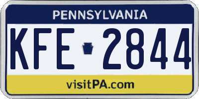 PA license plate KFE2844