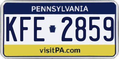 PA license plate KFE2859