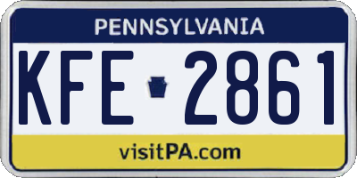 PA license plate KFE2861