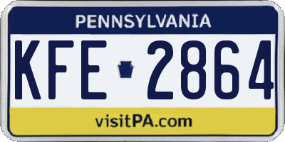 PA license plate KFE2864