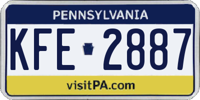 PA license plate KFE2887