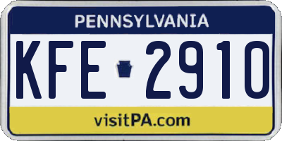 PA license plate KFE2910