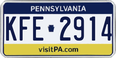 PA license plate KFE2914