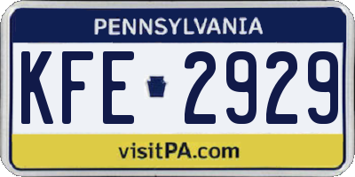 PA license plate KFE2929