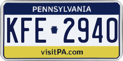 PA license plate KFE2940