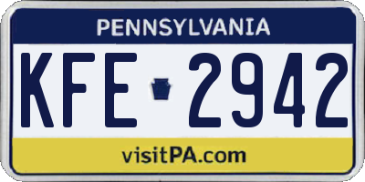 PA license plate KFE2942