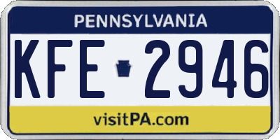 PA license plate KFE2946