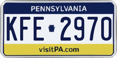 PA license plate KFE2970
