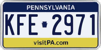 PA license plate KFE2971
