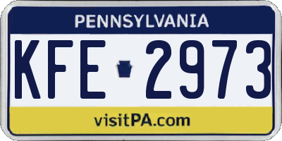 PA license plate KFE2973