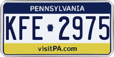 PA license plate KFE2975